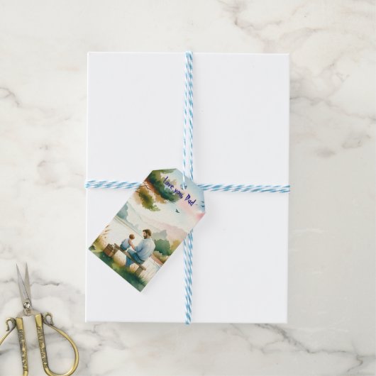 Ik hou van je, pap cadeaulabel (Met Touw)