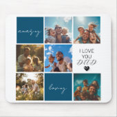 Ik hou van je, pap | Fotocollage | Blauw Muismat (Voorkant)