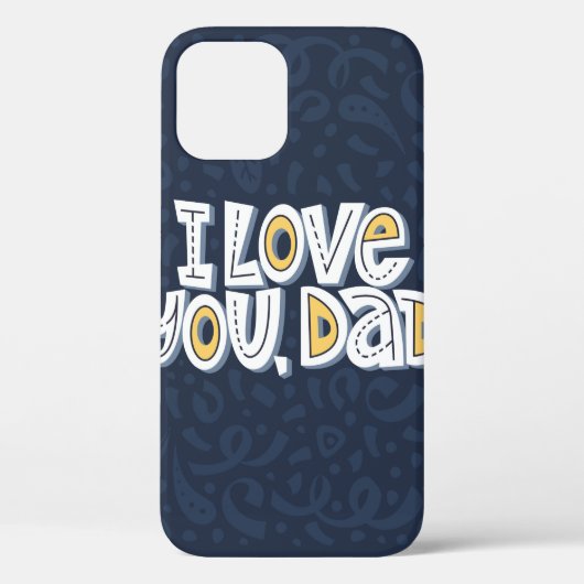 Ik hou van je, pap. Helderletters op het dar Case-Mate iPhone Case (Achterkant)