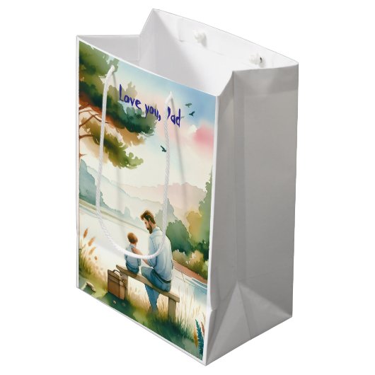 Ik hou van je, pap medium cadeauzakje (Voorkant Gekanteld)