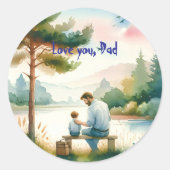 Ik hou van je, pap ronde sticker (Voorkant)