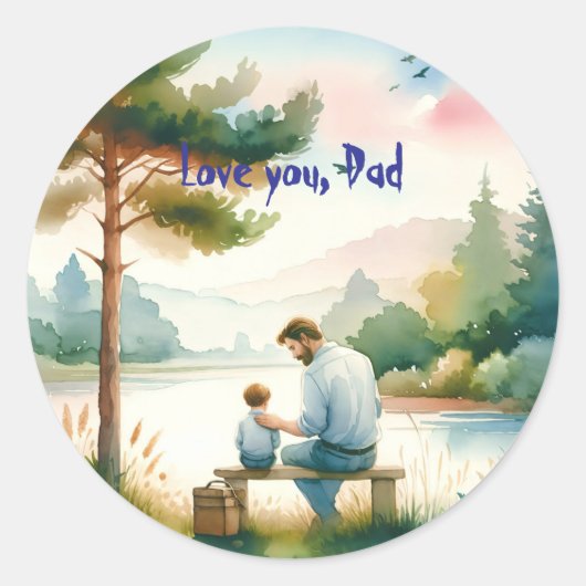 Ik hou van je, pap ronde sticker (Voorkant)