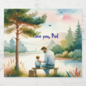 Ik hou van je, pap sparkling wijnetiket (Enkel label)