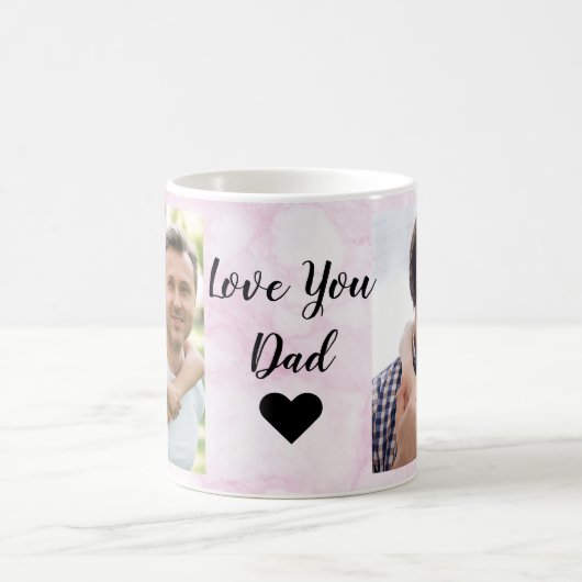 Ik hou van je, pap | Twee fotoscript en hart Koffiemok (Center)