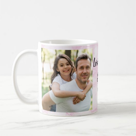 Ik hou van je, pap | Twee fotoscript en hart Koffiemok (Links)