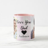 Ik hou van je, pap | Twee fotoscript en hart Mok (Midden)