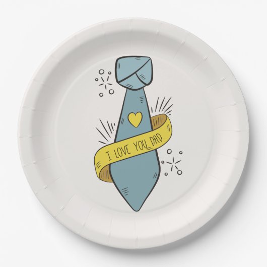 Ik hou van je, pap Vaderdag | Papieren Bordje (Voorkant)