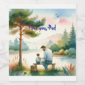 Ik hou van je, pap wijn etiket (Enkel label)