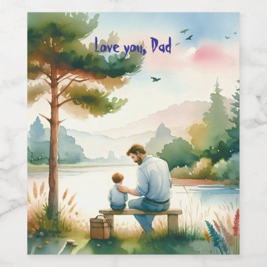 Ik hou van je, pap wijn etiket (Enkel label)