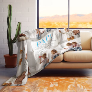Ik hou van je, papa   Aangepaste berichtfotocollag Fleece Deken