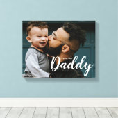 Ik hou van je papa Aangepaste foto Canvas Afdruk (Insitu (Houten vloer))