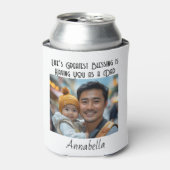 Ik hou van je papa aangepaste foto en citaat blikjeskoeler (Blikje Voorkant)
