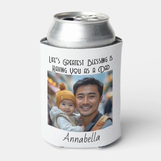 Ik hou van je papa aangepaste foto en citaat blikjeskoeler (Blikje Voorkant)