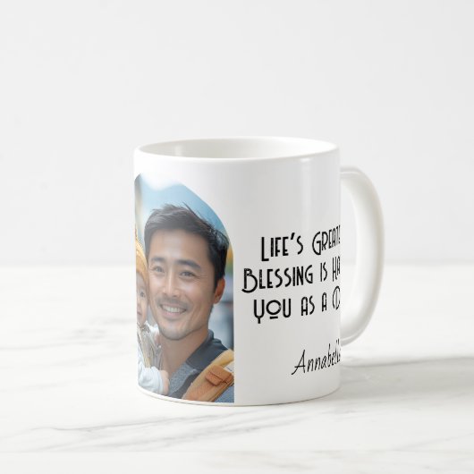 Ik hou van je papa aangepaste foto en citaat koffiemok (Voorkant rechts)