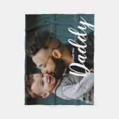 Ik hou van je papa Aangepaste foto Fleece Deken (Voorkant)