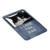 Ik hou van je, papa donkerblauwe aangepaste kat fo magneet (Rechterzijde)