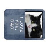 Ik hou van je, papa donkerblauwe aangepaste kat fo magneet (Horizontaal)