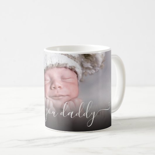 Ik hou van je papa enkele foto sjabloon Mok (Voorkant rechts)