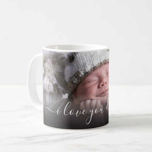 Ik hou van je papa enkele foto sjabloon Mok (Voorkant links)