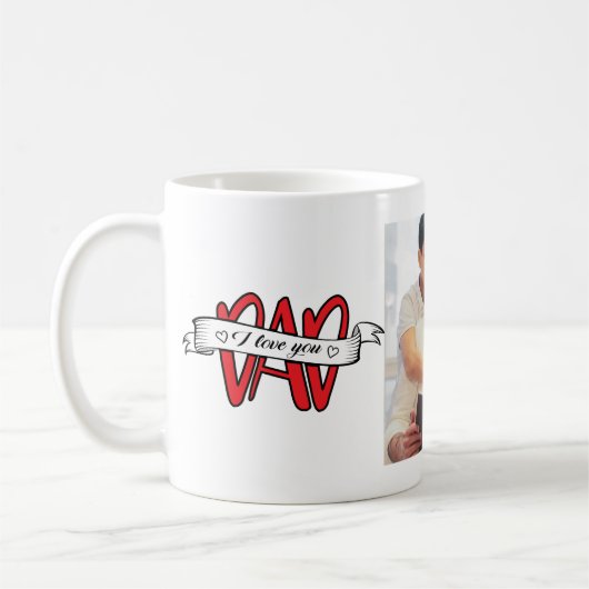 Ik hou van je papa foto vaders dag koffie Mok (Links)
