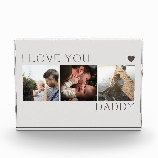 Ik hou van je Papa Fotocollage Cadeau Fotoblok (Voorkant)