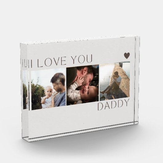 Ik hou van je Papa Fotocollage Cadeau Fotoblok (Links)