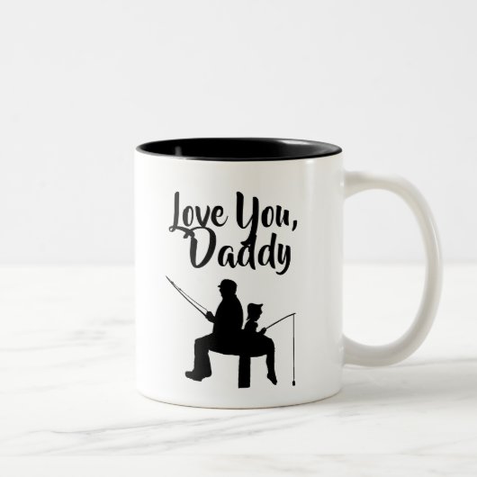 Ik hou van je, papa Gevist Tweekleurige Koffiemok (Rechts)