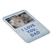 Ik hou van je, papa lichtblauw aangepaste kat foto magneet (Rechterzijde)