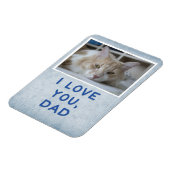 Ik hou van je, papa lichtblauw aangepaste kat foto magneet (Linkerzijde)