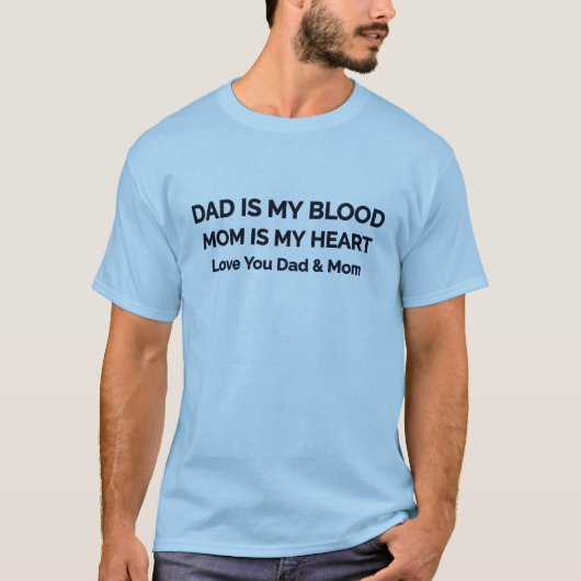Ik hou van je, papa & mama t-shirt (Voorkant)