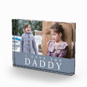 Ik hou van je papa Modern Blue 2 Photo Collage Blo Fotoblokken (Rechts)