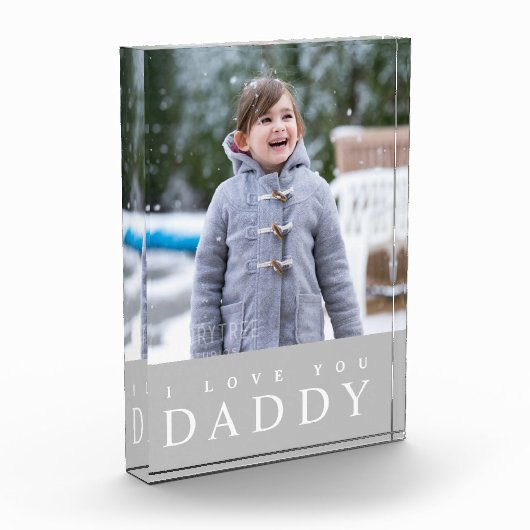Ik hou van je papa Modern Grey Kinder Photo Block Fotoblokken (Links)