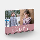 Ik hou van je papa Modern Roze 2 Foto Collage Bloc (Links)