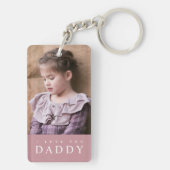 Ik hou van je papa Modern Roze Kind 2 Foto Sleutelhanger (achterkant)