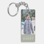 Ik hou van je papa Modern Sage Green 2 Foto Sleutelhanger (Voorkant Links)