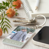 Ik hou van je papa Modern Sage Green 2 Foto Sleutelhanger (Voorkant Rechts)