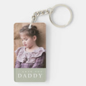 Ik hou van je papa Modern Sage Green 2 Foto Sleutelhanger (achterkant)