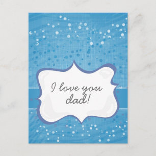 'Ik hou van je, papa!' op blauw stip Briefkaart