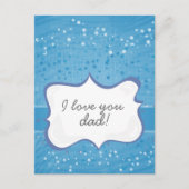 'Ik hou van je, papa!' op blauw stip Briefkaart (Voorkant)