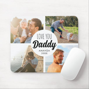 Ik hou van je, papa Papa Photo Grid Muismat