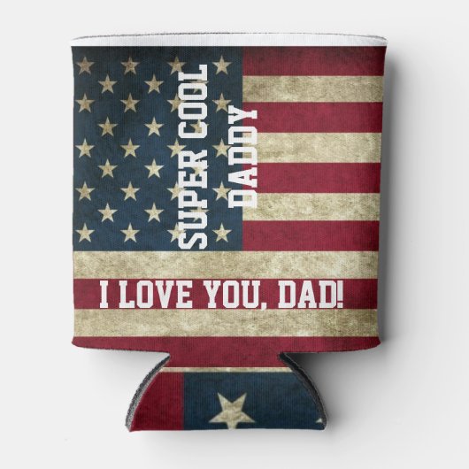 Ik hou van je, papa Vaderdag typografie Blikjeskoeler (Voorkant)