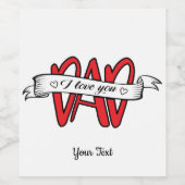 Ik hou van je papa vaders dag typografie wijn etiket (Enkel label)