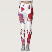 Ik hou van je papegaai met harten Leggings (Voorkant)