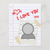 ik hou van je papier briefkaart (Voorkant)