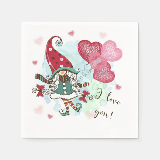 Ik hou van je papieren Napkin Servet (Voorkant)