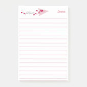 Ik hou van je papieren vliegtuig, roze, eenvoudig  post-it® notes (Voorkant)