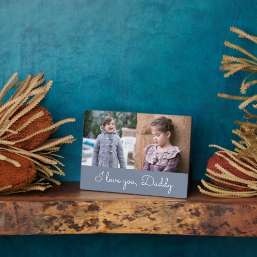 Ik hou van je pappenblauw script 2 fotocollage fotoplaat (Zijkant)