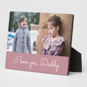 Ik hou van je pappie roze script 2 fotocollage fotoplaat (Zijkant)