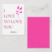 Ik hou van je, pas een persoonlijke notitieauto aa notitiekaartje (Voorkant / Achterkant)