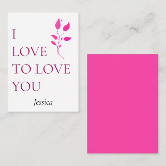 Ik hou van je, pas een persoonlijke notitieauto aa notitiekaartje (Voorkant / Achterkant)